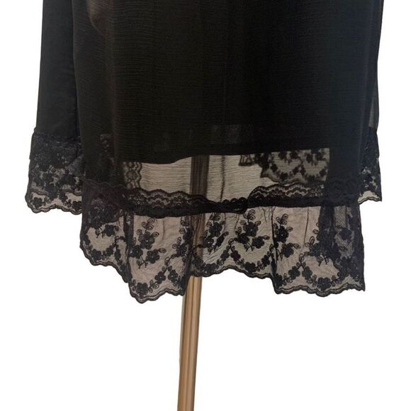 Staring at Stars Black Lace Pleated tunic dress sheer underlay adjustable straps - Picture 9 of 16